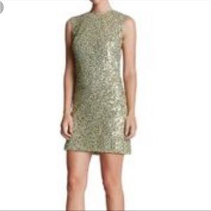 Dress the Population Shawn Gold and Mint Sequin Dress